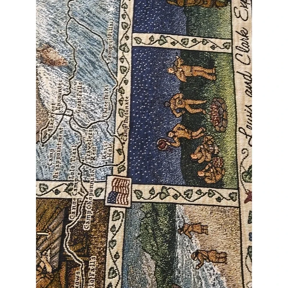 Lewis & Clark Corps Of Discovery Afghan Throw Mill Street Design Woven Tapestry